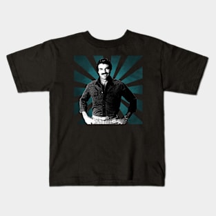 Tom Selleck II Retro Pixel II 70s Kids T-Shirt